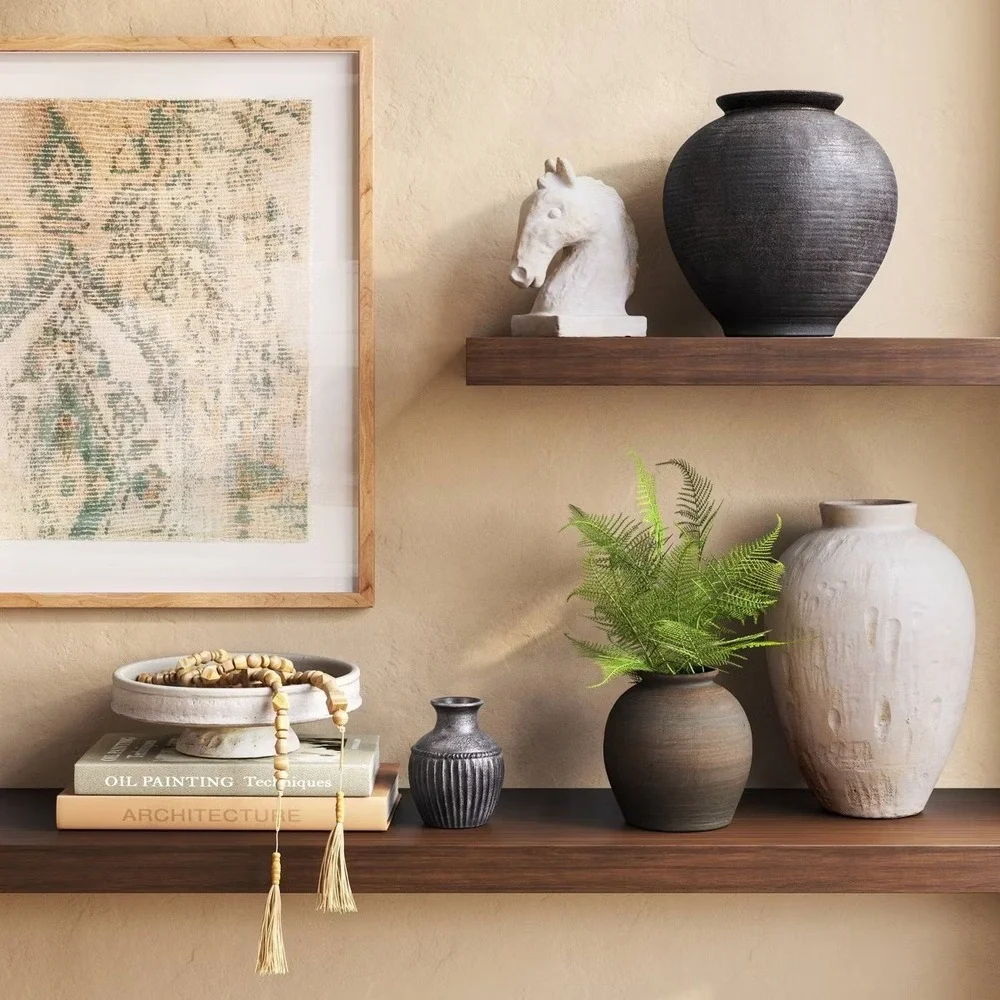 Medium Brown Rustic Ceramic Vase - Threshold, Target
